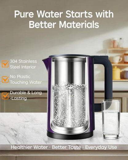 Electric Kettle with Temperature Control, 1.7L Hot Water Kettle for Tea, Coffee & Daily Use, 5 Presets, 2H Keep Warm, Stainless Steel Interior, Auto Shut-Off, Cordless Electric Tea Kettle, Blue