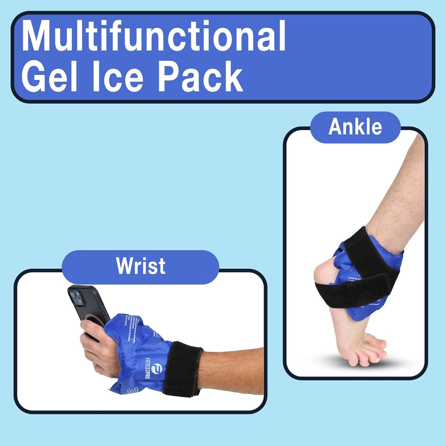 Fittest Pro Knee Ice Pack Wrap for Pain Relief, Reusable Hot and Cold Therapy Wrap for Swelling, Recovery, and Therapy for Arthritis, Meniscus Tear and ACL
