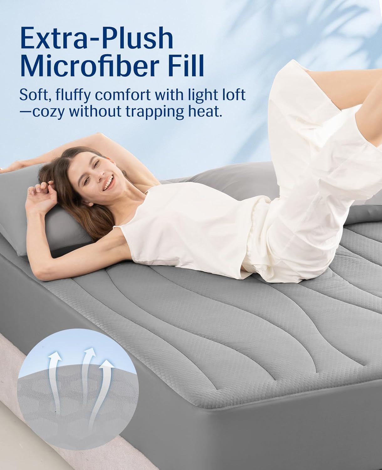 Elegear Cooling Mattress Pad King, Upgraded Arc-Chill® 3.0 + PCM Cooling, Stay Cool All Night, Breathable & Soft, Deep Pocket 18", Washable Mattress Protector for Hot Sleepers, Gray