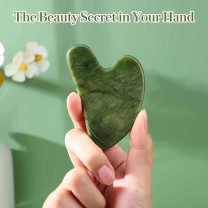 rosenice Gua Sha Facial Tools Guasha Tool Gua Sha Jade Stone Manual Massage Sticks for Jawline Sculpting and Puffiness Reducing for Face Body Tensions Reduce Festive Gifts
