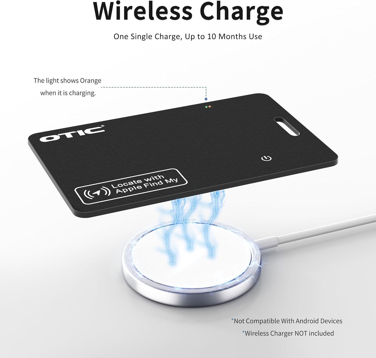 OTIC Slim Bluetooth Wallet Tracker, Tag for Apple Find My & Google Find Hub