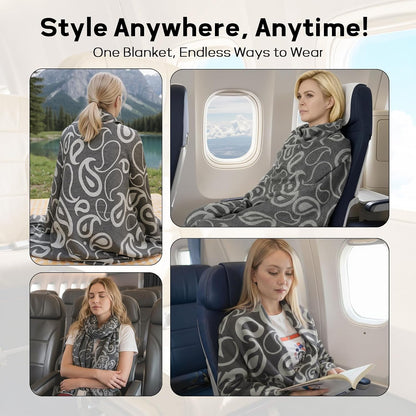 Travel Blanket Airplane - Ultra Soft & Lightweight Knit Design