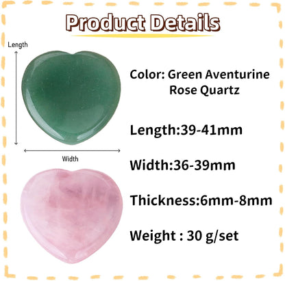 YATOJUZI Thumb Worry Stones for Anxiety Stress Relief Items Healing Crystals Natural Amethyst Rose Quartz Crystal Palm Pocket Stone Gemstones Meditation Reiki Spiritual Gifts for Women Men 2PCS