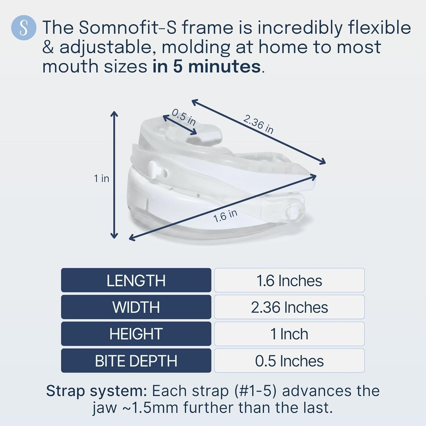 Somnofit-S Anti-Snore Mouth Guard by SnoreLessNow | Made in Switzerland | FDA Cleared | Most Comfortable Anti Snoring Mouthpiece | Sleep Tight Mouth Guard | Adjustable Snoring Solution for Men & Women