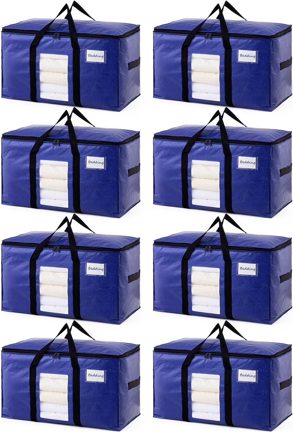 TAILI Blue Extra Large Moving Bags,Storage Bags with Visible Window