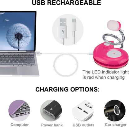 LUXSWAY Rechargeable Reading Book Light for Kids,LED Reading Lights for Books in Bed,Amber Book Light with Magnetic,Flexible Gooseneck,Cute Bookmark Lights for Bookworms-Orange