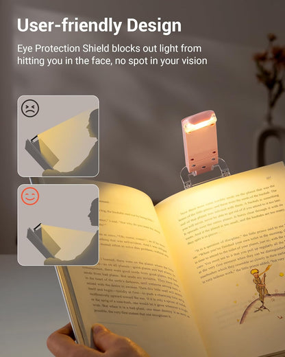 DEWENWILS USB Rechargeable Book Light for Reading in Bed, LED Book Reading Lights with Clip, Perfect for Bookworms, Kids, Warm White, Brightness Adjustable (Blue)