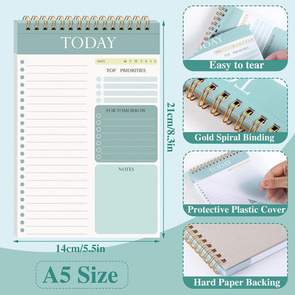 Thboxes 2 Pack To Do List Notepad, A5 Undated Daily Planner Task Checklist