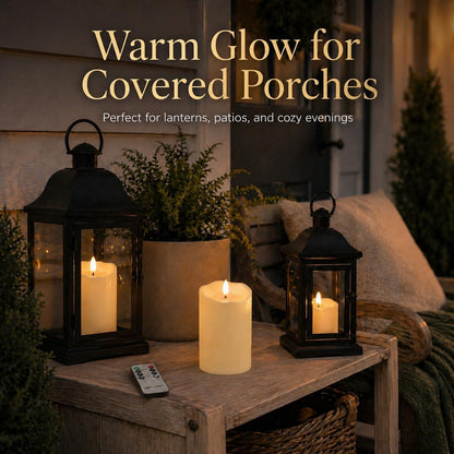 ANGELLOONG Flickering Flameless Candles, Realistic Battery Operated Candles with Remote and Timer, Set of 3 LED Candles for Fall Room Home Wedding Decor Centerpieces Table Party Christmas Decorations