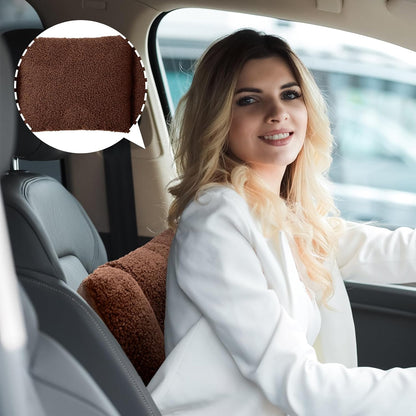 Queekay Fleece Lumbar Support Pillow 3 Section Back Pillow Office Chair for Back Support Comfortable Lumbar Cushion for Car Seat Pain Relief Sofa Rest(Gray)