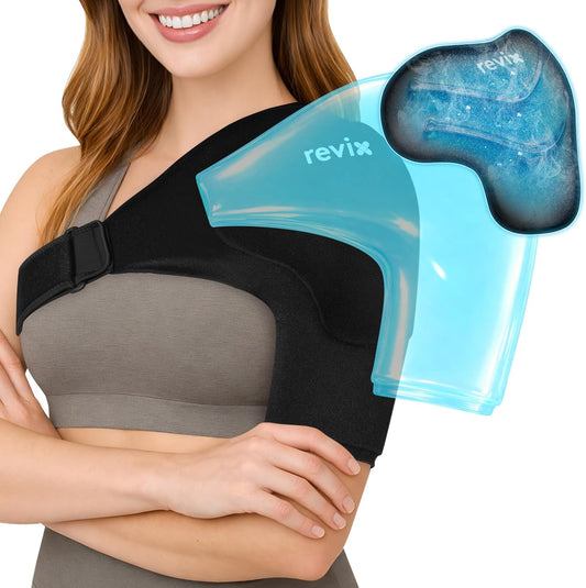 REVIX Triple-Layer Shoulder Ice Pack Wrap for Rotator Cuff, 30-Min Cooling