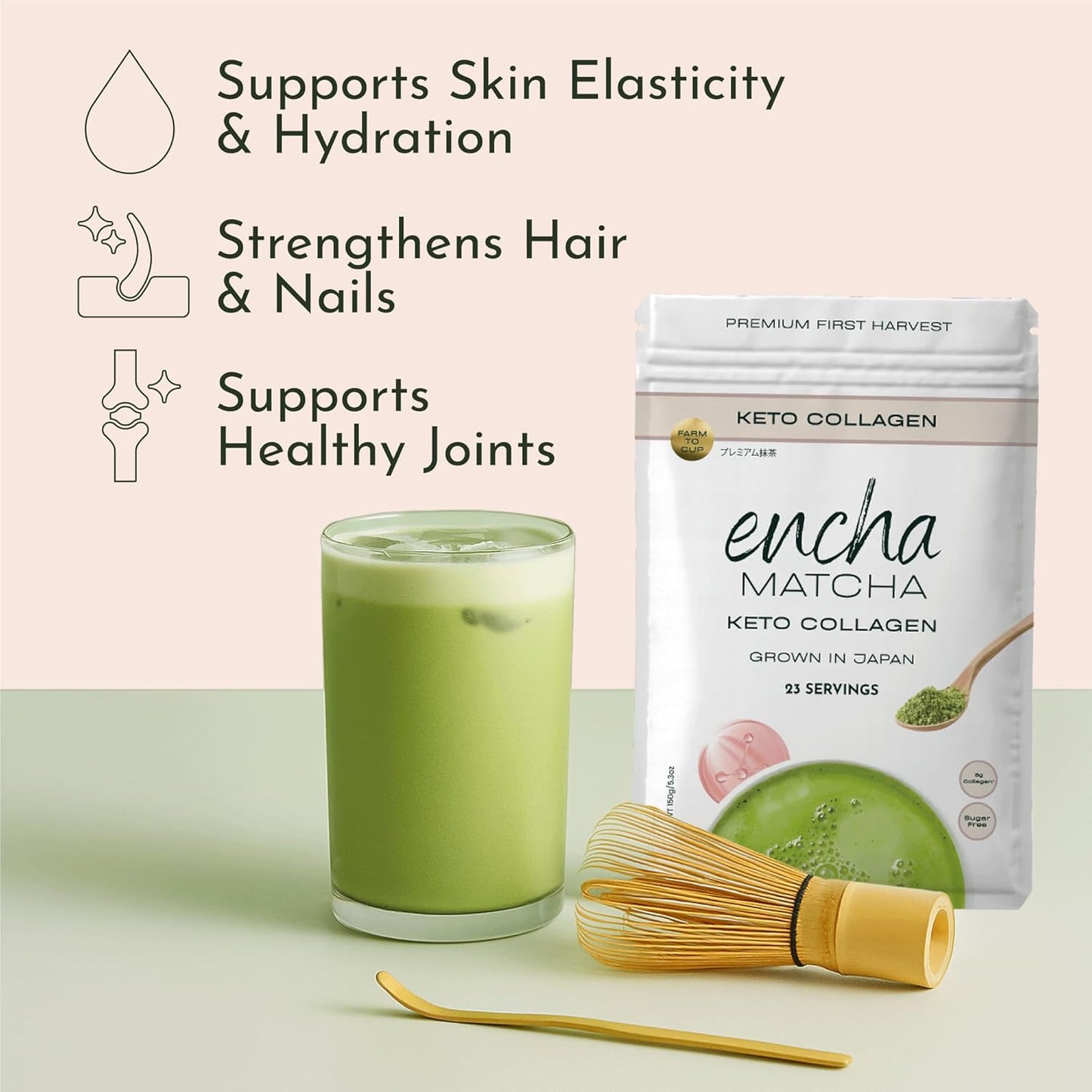 Encha Matcha - Latte Grade Matcha Powder - Unsweetened, First Harvest, Organic Green Tea Powder From Uji, Japan (30G/1.06 Ounce) Premium for Latte, Smoothie - Caffeine, L-Theanine
