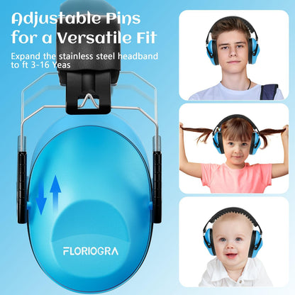Floriogra 3 Pack Noise Canceling Headphones for Kids, Kids Ear Protection Earmuffs for Autism, Toddler, Children, Noise Cancelling Sound Proof Earmuffs/Headphones for Concerts, Air Shows, Fireworks