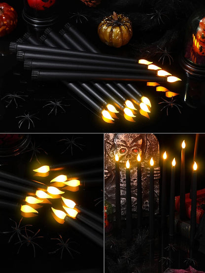 Treela 24 Pcs Flameless Taper Candles Battery Operated Bulk Fake Candles Light LED Candle Sticks Flickering Tapered for Easter Wedding Anniversary Decoration(Basic,11 Inch,Ivory)
