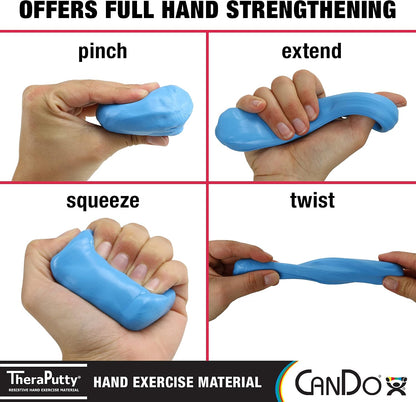 CanDo TheraPutty Standard Hand Exercise Putty for Rehabilitation, Exercises, Hand Therapy, Occupational Therapy, Hand Strengthening, Improve Motor Skills, Stress Relief
