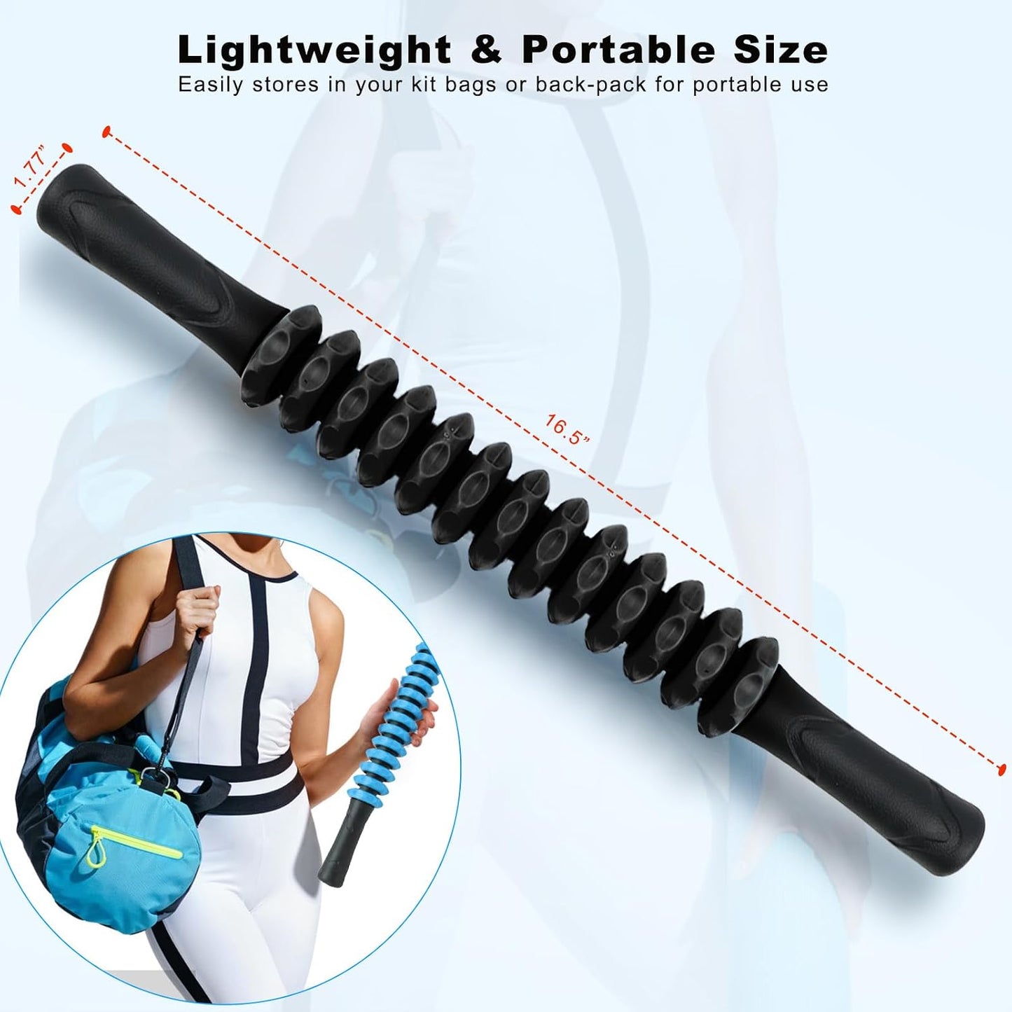 ZanLLW Muscle Roller Stick, Deep Tissue Massage Stick for Athletes, Therapy Muscle Stick for Runners, Lipo Stick for Relief Muscle Soreness, Fascia, Trigger Points, Help Calf, Leg, Back Recovery