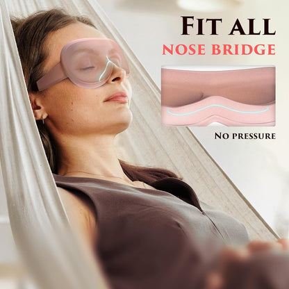 Weighted Eye Mask Cover for Sleeping - Eye Masks for Sleep with Adjustable Strap, Lash Extension Eye Covers for Women Men, 3D Contoured, Plane Travel Essentials, Blindfold for Meditation