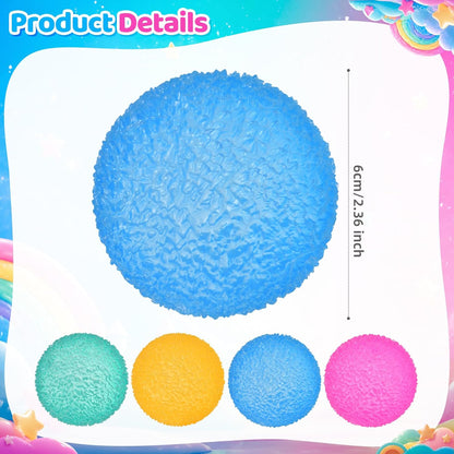 4 Packs Stress Balls for Kids Adult, Stretch and Squeeze Stress Balls for Anxiety Relief, Sensory Squishy Ball for Classroom Prizes Birthday Party Favor Gifts (Squeeze Ball)