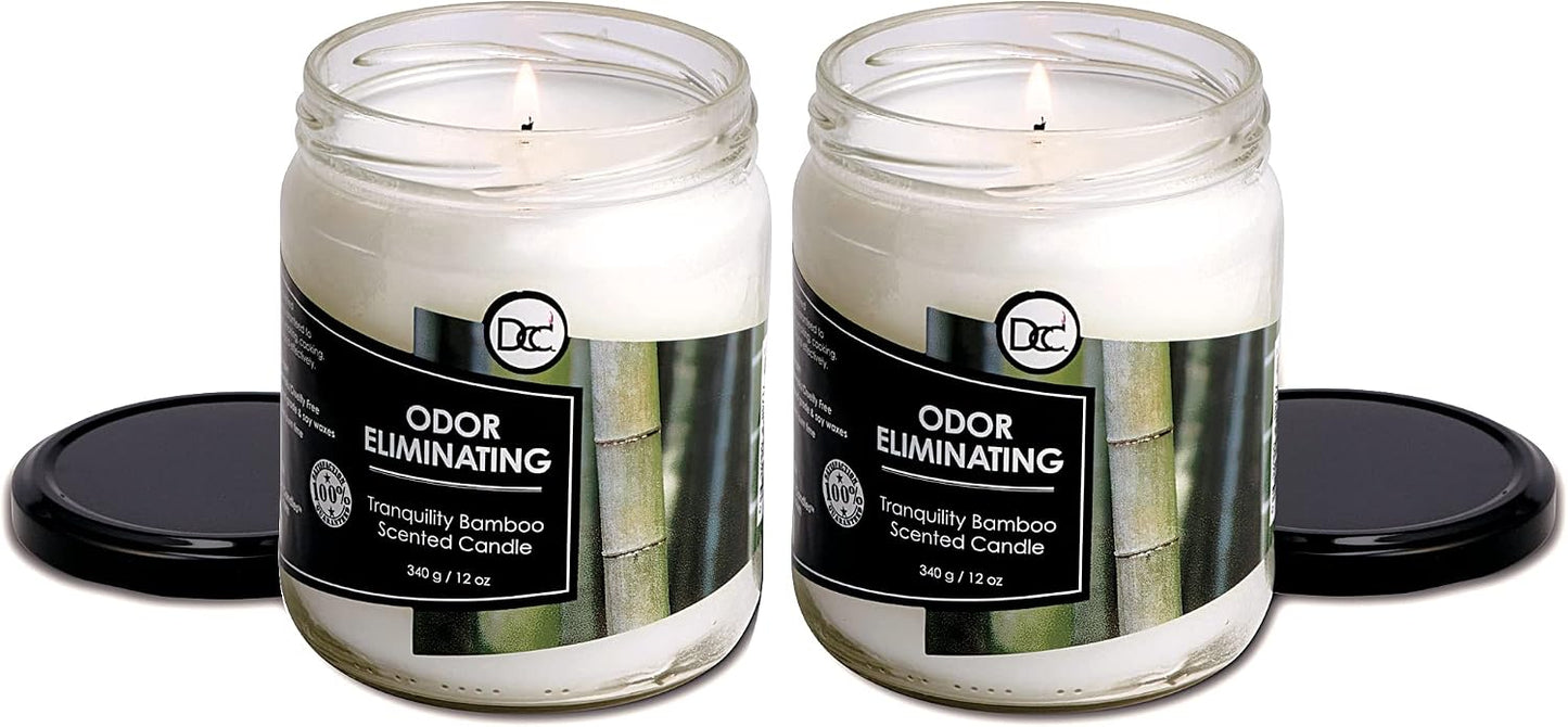 Vanilla Bean Odor Eliminating Highly Fragranced Candle - Eliminates 95% of Pet, Smoke, Food, and Other Smells Quickly - Up to 80 Hour Burn time - 12 Ounce Premium Soy Blend - Colors B