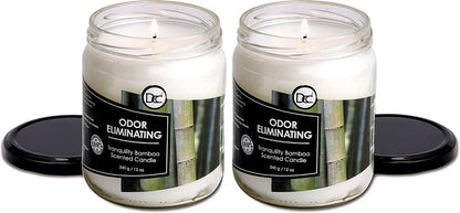 Vanilla Bean Odor Eliminating Highly Fragranced Candle - Eliminates 95% of Pet, Smoke, Food, and Other Smells Quickly - Up to 80 Hour Burn time - 12 Ounce Premium Soy Blend - Colors B