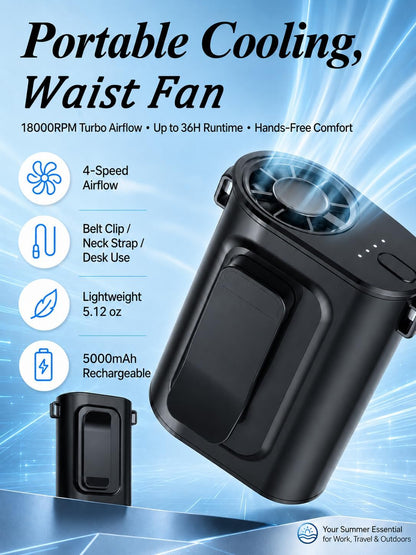 Waist Fan Portable Ultra Lightweight Design