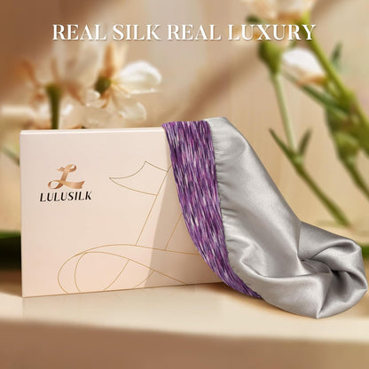 LULUSILK 100% Mulberry Silk Bonnet for Sleeping Women and Men, No More Frizzy Tangled Hair, Real Silk Sleep Cap for Curly Hair, Black, Pack of 1