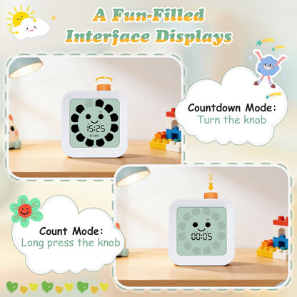 EooCoo Cute School Supplies Visual Timer for Kids, ADHD & Autism, Digital Countdown with Clear Petal-Style Visual Time Progress, Easy-to-Use Time Management Tool for Calm Transitions, Classroom & Home