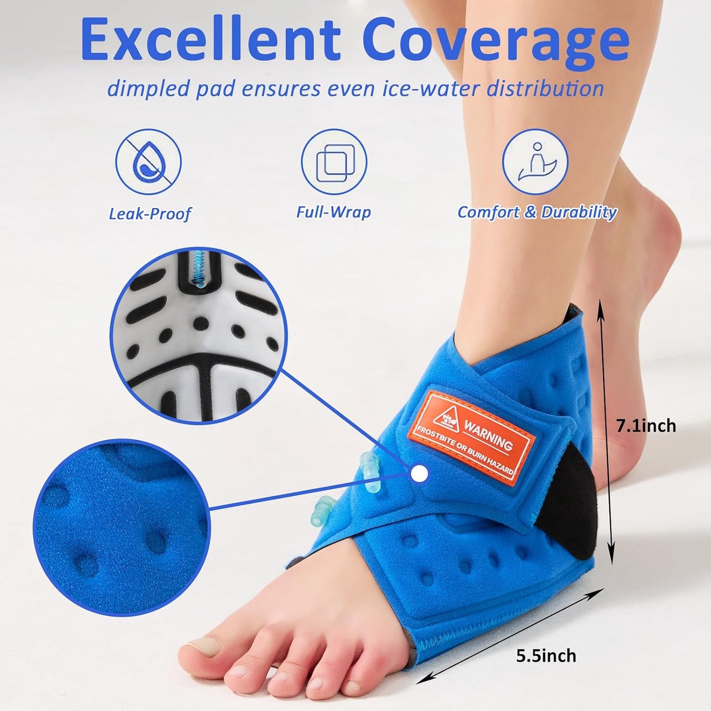 Cold Therapy Machine for Foot Ankle Surgery, Ice Therapy Machine with Pressure Regulator, Timer & Temperature Display, Cryotherapy Unit with Foot Ankle Ice Pack Wrap for Post-Surgery Recovery
