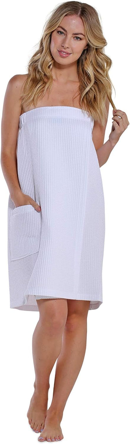 Turquaz Lightweight Knee Length Waffle Robes For Women Spa Bath Waffle