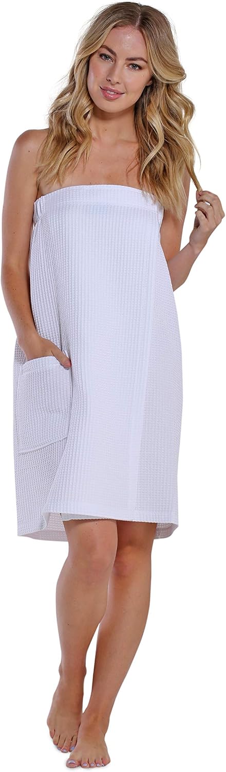 Turquaz Lightweight Knee Length Waffle Robes For Women Spa Bath Waffle