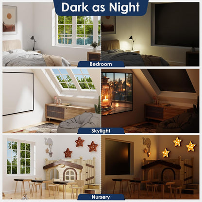 100% Blackout Curtains for Bedroom, 36"x57" Portable Black Out Window Cover