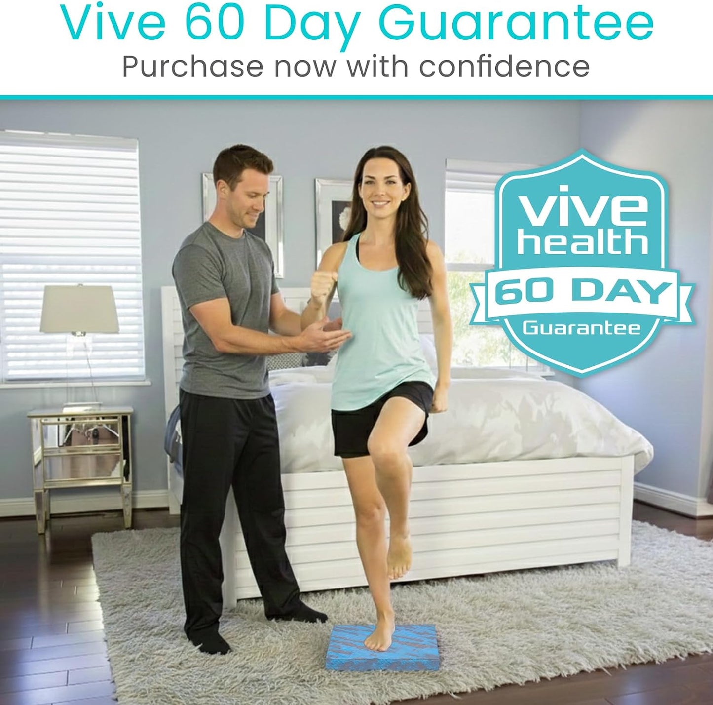Vive Balance Pad - Foam Large Yoga Mat Trainer for Physical Therapy, Stability Workout, Knee and Ankle Exercise, Strength Training, Rehab - Chair Cushion for Adults, Kids, and Travel
