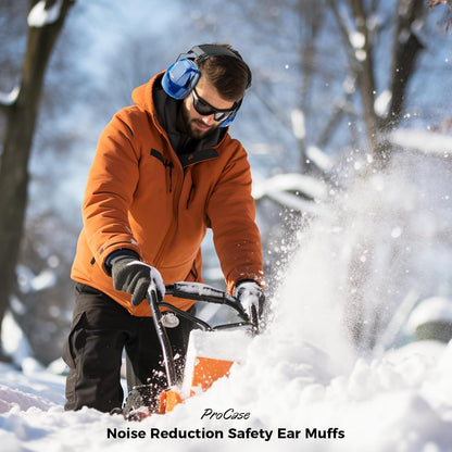 ProCase Noise Cancelling Ear Muffs SNR 33dB, Ear Hearing Protection Headphones for Adults, Sound Proof Ear Defenders for Work, Mowing, Shooters Shooting Gun Range, Construction -Black