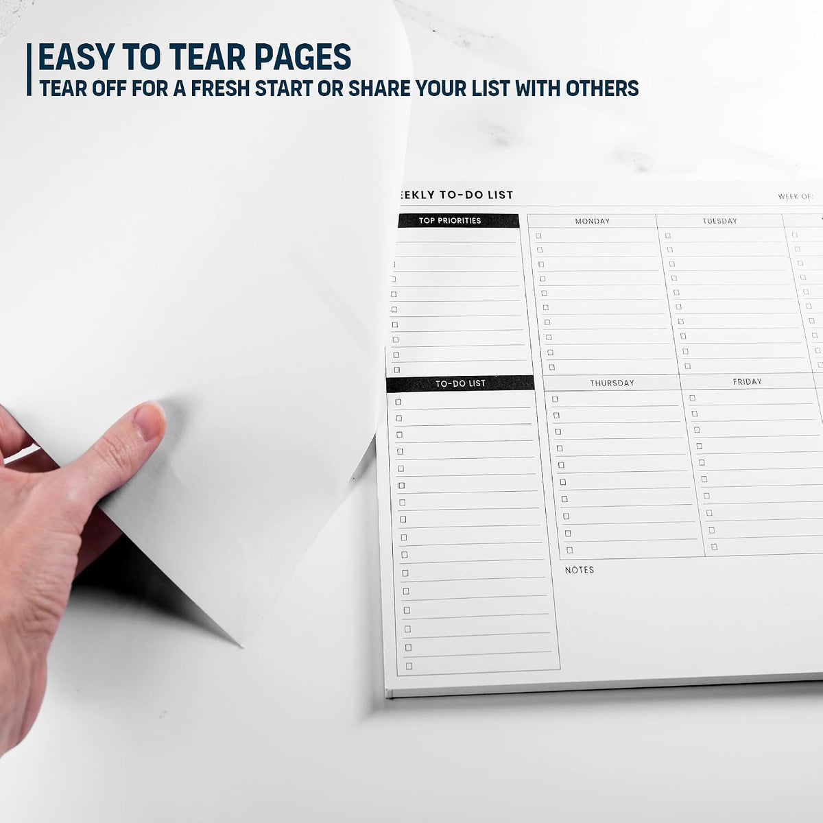To Do List Spiral Notepad 8.5x11 52 Sheets, Daily Planner Notebook for Work