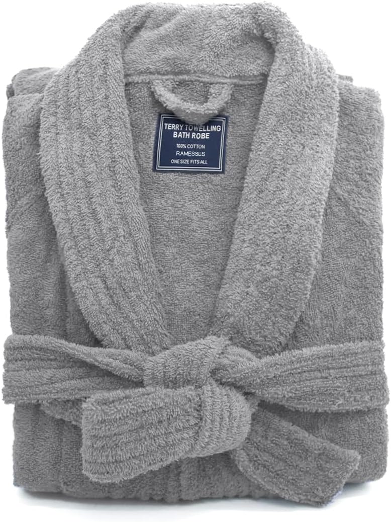 Ramesses Bathrobe Mens,Premium Thick Terry Cloth Bathrobe,Towel Bath robe Long–Staple Combed Men's Cotton Robe