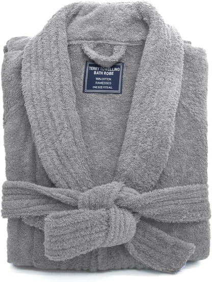 Ramesses Bathrobe Mens,Premium Thick Terry Cloth Bathrobe,Towel Bath robe Long–Staple Combed Men's Cotton Robe