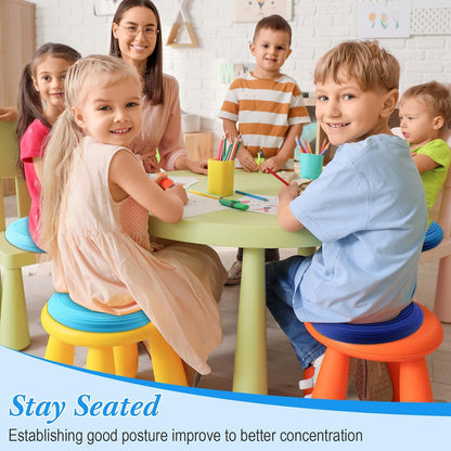 Libima 4 Pcs Wiggle Seat Inflated Wobble Cushion for Sensory Kid 13 Inches Balance Disc Flexible Seating for Classroom Sensory Pad for Chair Wiggle Cushion