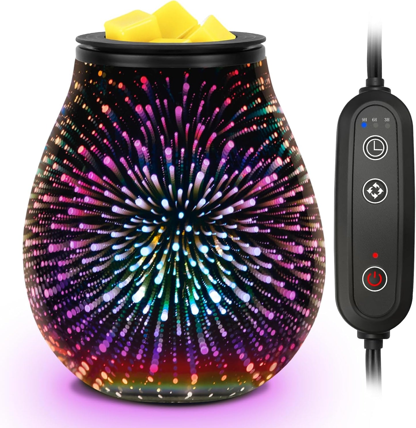 Wax Melt Warmer for Scented Wax- Glass Wax Melter for Home Fragrance with Removable Tray, Essential Oil Warmer Wax Cubes Burner Aroma Night Light for Home Office Bedroom Decor Gifts for Women