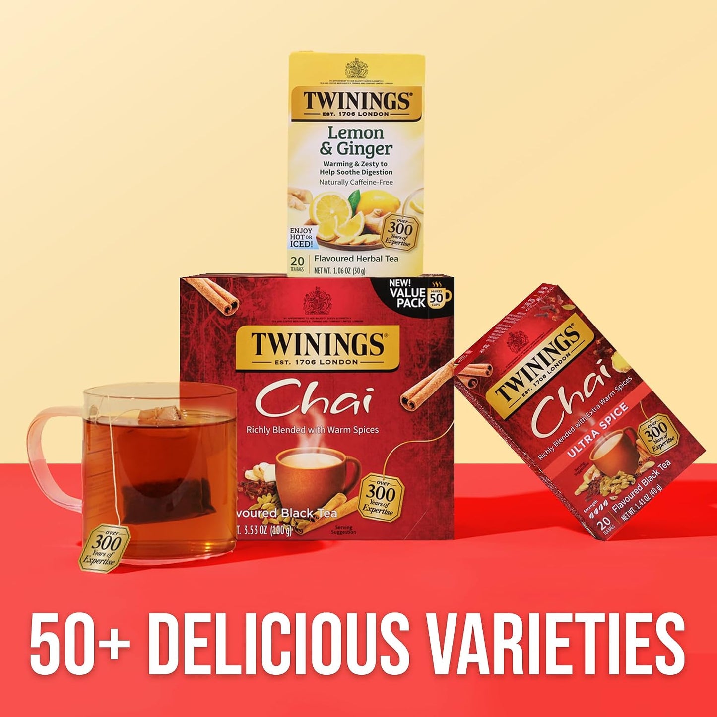Twinings Pure Camomile Herbal Tea Individually Wrapped Bags, 100 Count (Pack of 1), Delicate for Pure Relaxation, Naturally Caffeine-Free, Enjoy Hot or Iced, 100 Teabags