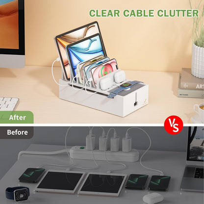 Pezin & Hulin Cell Phone Charging Station for Multi Devices-Natural Bamboo