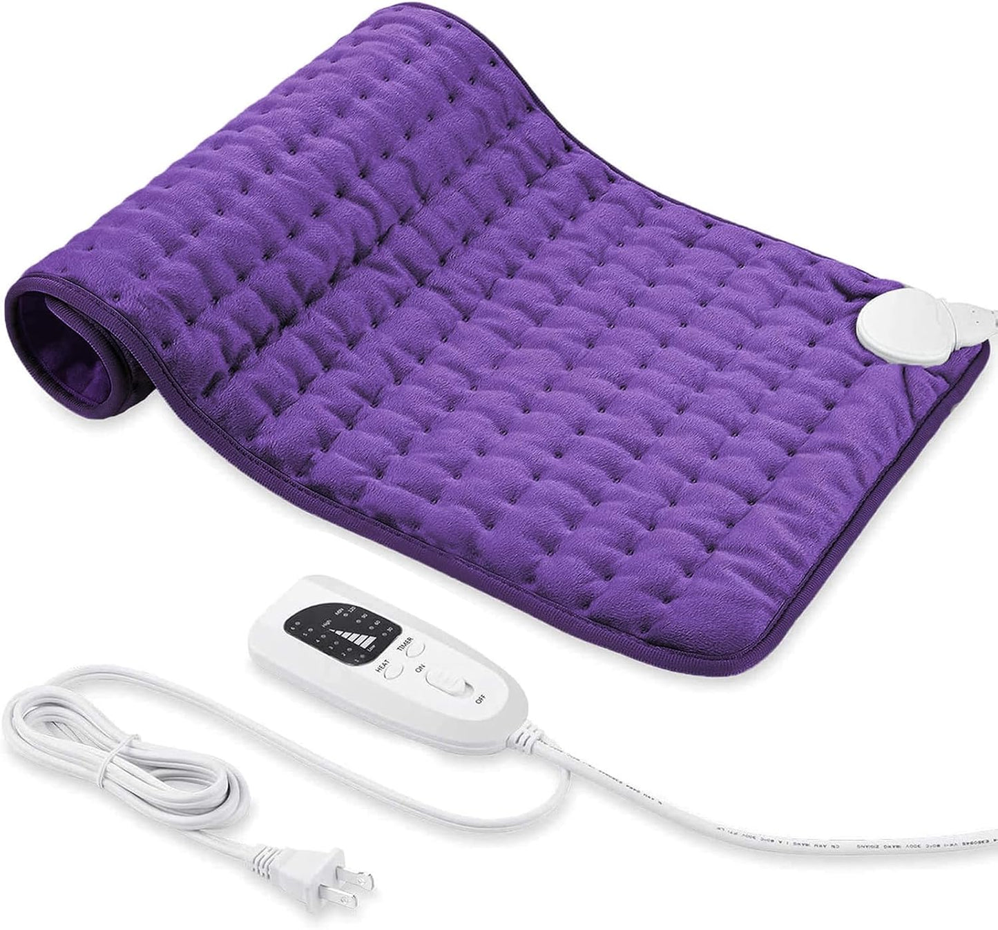 Electric Heating pad with 6 Heat Settings, Auto Shut Off, Dry Electric Heating for Back Neck Knee Arms Legs Shoulder Heat Pads for Christmas Birthday Father Mother's Day (24"X12", Gray Green)