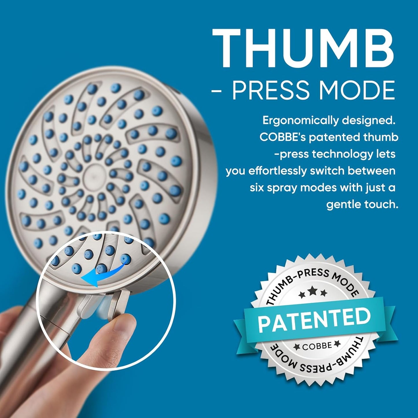 Cobbe Filtered Shower Head with Handheld, High Pressure 6 Spray Mode Showerhead with Filters, Water Softener Filters Beads for Hard Water - Remove Chlorine - Reduces Dry Itchy Skin, Chrome