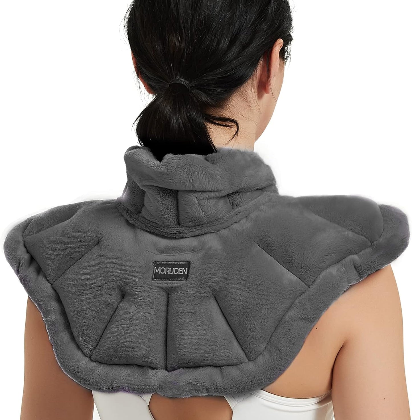 MORLIDEN Neck Heating Pad Microwavable for Shoulders, Warmer Wrap Microwave Heating Pad for Neck and Shoulders for Pain Relief (Navy Blue)