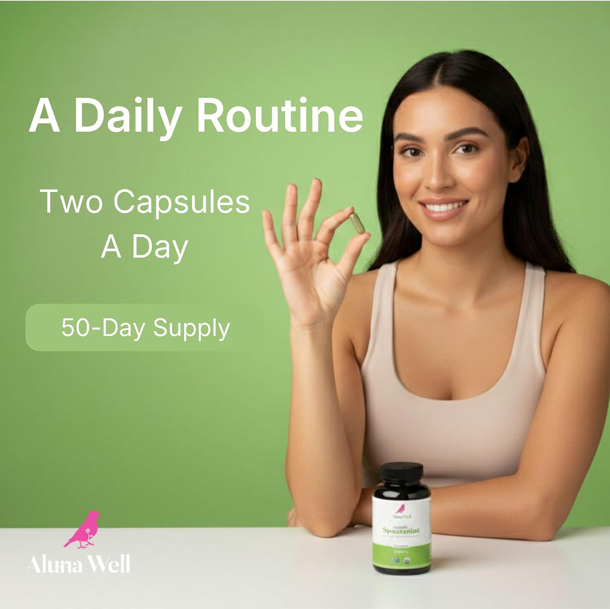 Organic Spearmint Capsules – 1000mg Vegan & Non-GMO Herbal Supplement – Daily Wellness and Balance – Alternative to Spearmint Tea – 50-Day Supply