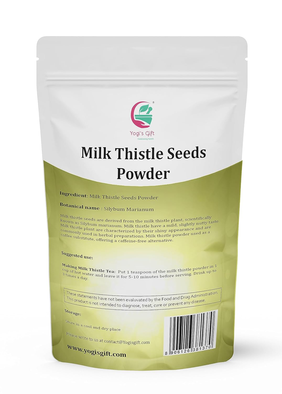 Milk Thistle Seeds 1 LB (Whole) | Whole Milk Thistle For Tea | By Yogi's Gift®