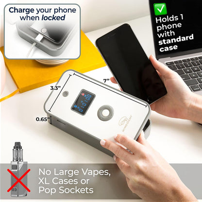 Mindsight Personal Timed Lock Box | Beat Everyday Temptations & Screen Time | 3 Commitment Modes | Fits 1 Phone with Standard Case | Charges While Locked | Out of Sight, Out of Mind