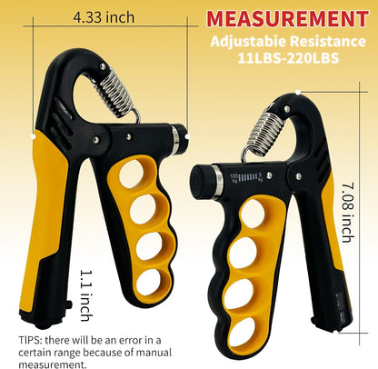 Senston Grip Strength Trainer 2 Pack - Adjustable 11-220Lbs (5-100KG) with Auto Counter, Hand Grip Strengthener, Forearm Exerciser for Athletes, Musicians, Gym, Home, Injury Rehab