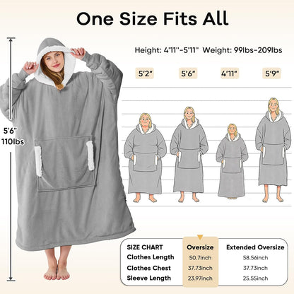 yescool Wearable Blanket Hoodie as Christmas Birthday Gifts for Women Mom - Colors B