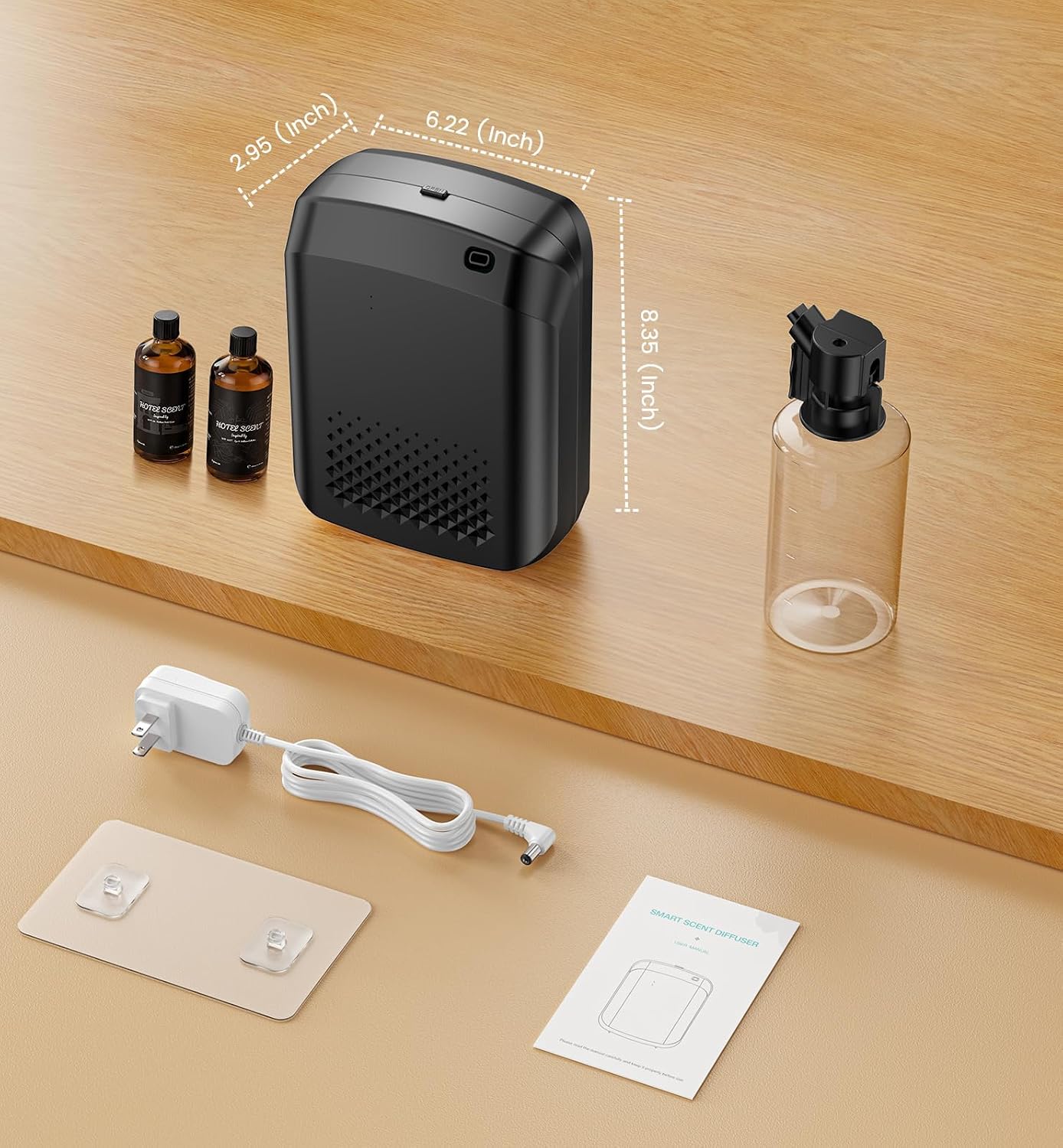 XEITIN Waterless Essential Oil Diffuser 3000 Sq.Ft Coverage for Large Home Hotel Office, 400ml Cold Air Scent Machine, Bluetooth App Control, No-Noise Aroma Diffuser Wall Mount Gift for Her