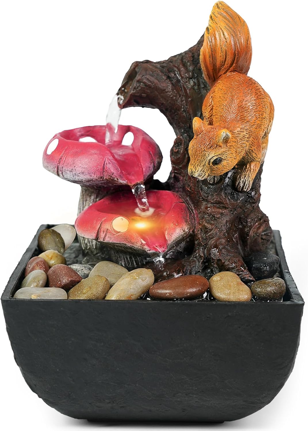 Ferrisland Tabletop LED Light Meditation Indoor Waterfall Fountain